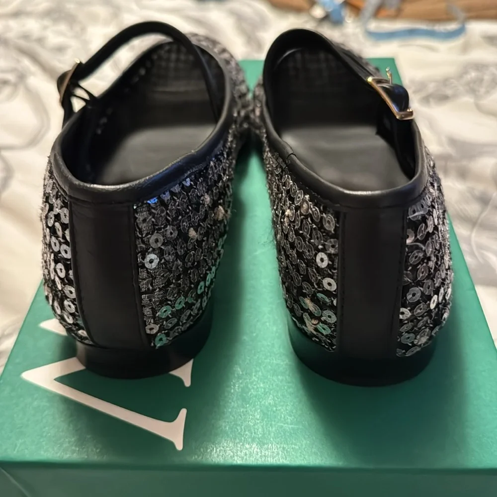 J.Crew Mesh Mary Jane ballet flats with sequins CH323